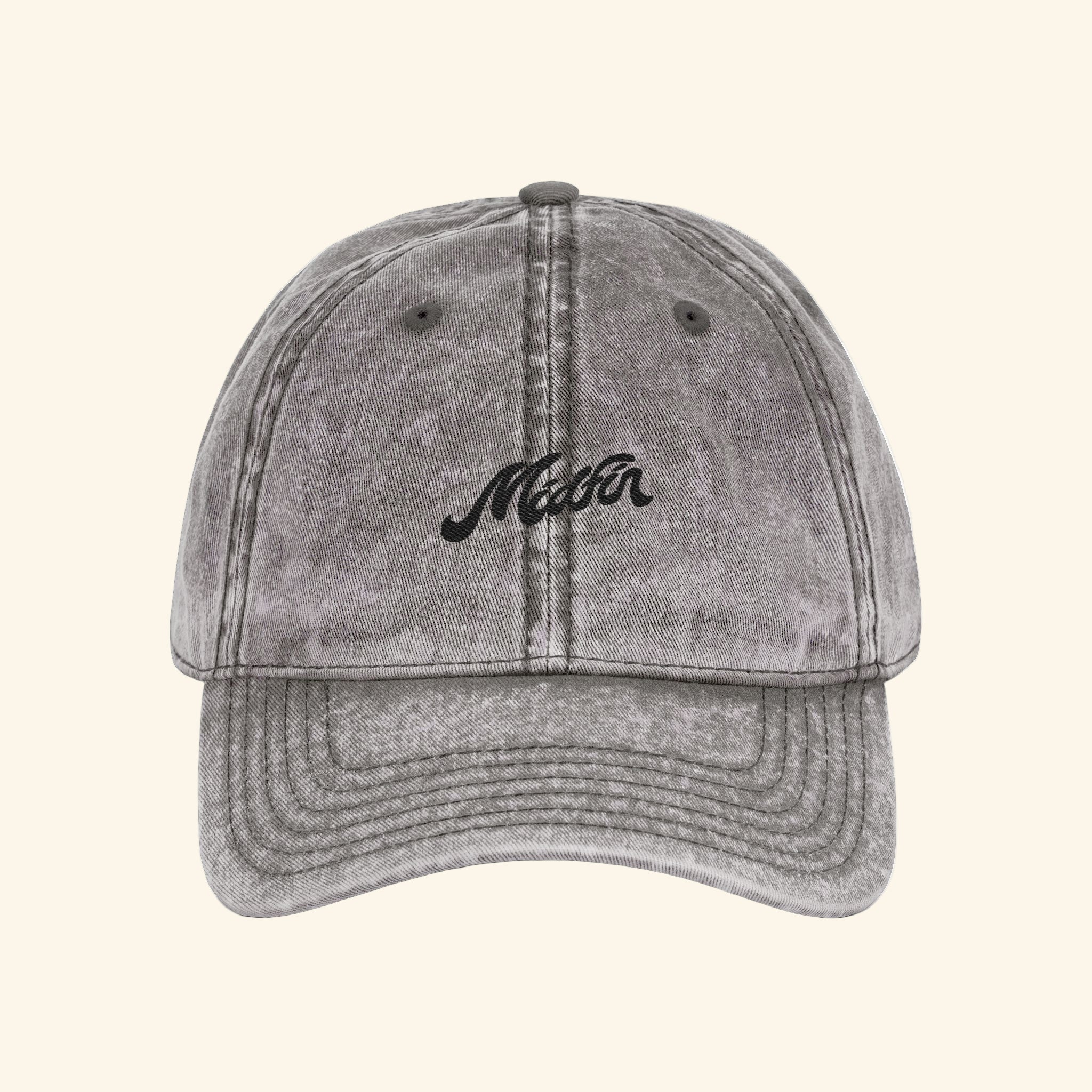 Gray cap with 'Mater' logo on a white background