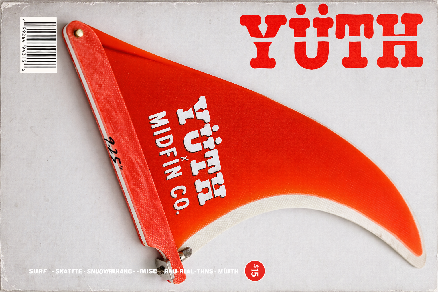 Red midfin with 'Yuth Midfin Co.' branding on a gray background